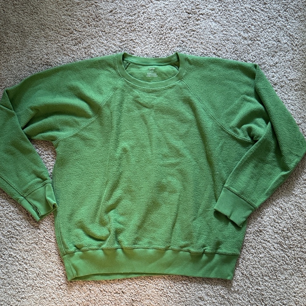 Aerie Vibrant Green Crew Neck Sweater